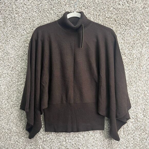 ISDA & CO Sweater Women's Medium Teak Brown Cashmere Kimono Sleeve Tube NWT - Picture 1 of 7